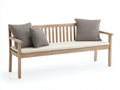 Banc de jardin - Bois-Textile - 180x65x85 cm - Bois naturel-Beige - Style classique à lattes