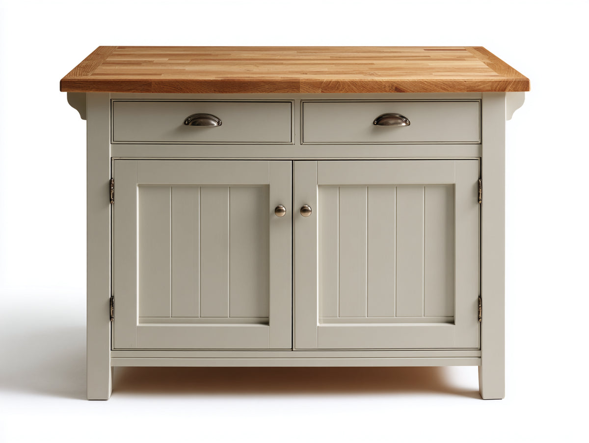 Buffet - Panneaux de bois - 100x45x90 cm - Grège-Bois naturel - Style campagne moderne