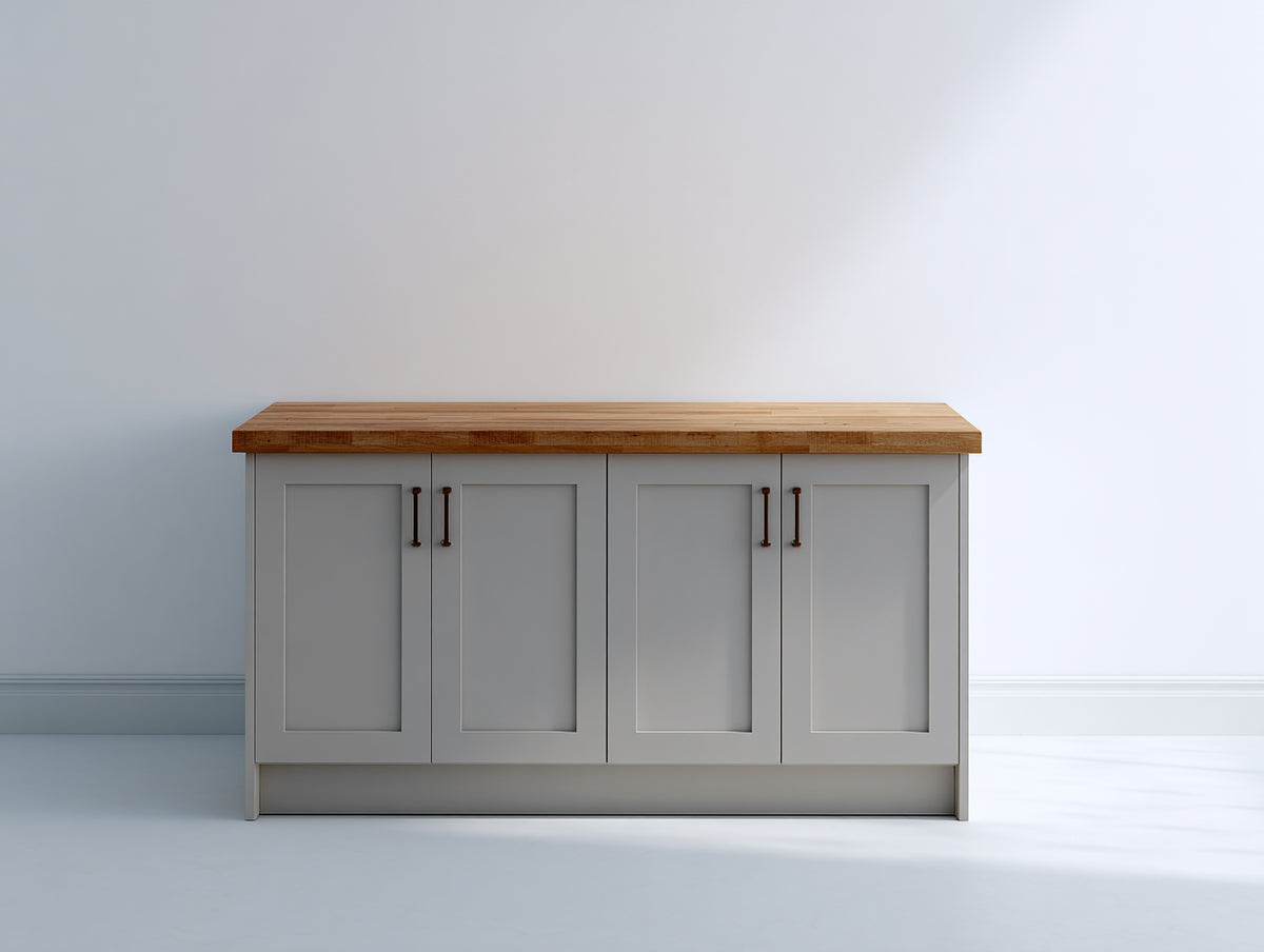 Buffet - Panneaux de bois - 140x45x85 cm - Gris clair-Bois naturel - Style moderne