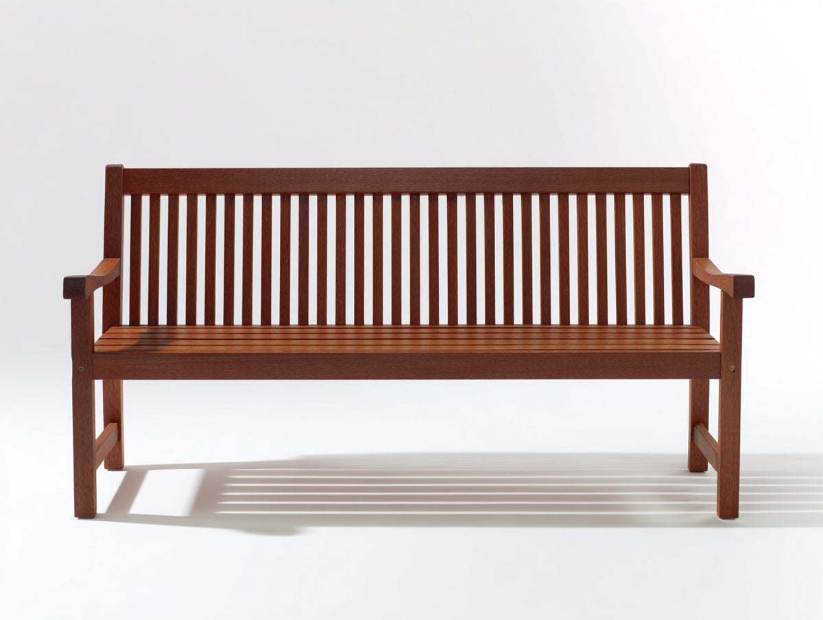 Banc de jardin - Bois - 180x60x90 cm - Brun acajou - Style classique à lattes fines
