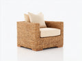 Fauteuil de jardin - Fibre tressée-Textile-Bois - 82 x 78 x 76 cm - Naturel-Beige - Style bohème