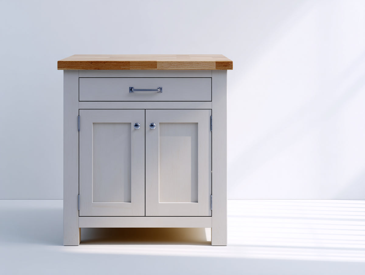 Buffet - Panneaux de bois - 80x40x95 cm - Gris clair-Bois naturel - Style moderne