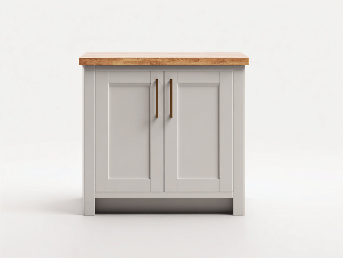 Buffet - Panneaux de bois - 90x45x90 cm - Grège-Bois naturel - Style moderne