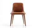 Chaise de salle à manger - Similicuir-Bois - 47x55x84 cm - Cognac-Bois brun - Design contemporain