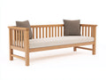 Banc de jardin - Bois-Textile - 180x68x82 cm - Bois naturel-Beige - Style contemporain à lattes