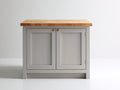 Buffet - Panneaux de bois - 95x45x90 cm - Gris clair-Bois naturel - Style classique moderne