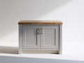 Buffet - Panneaux de bois - 100x45x85 cm - Gris clair-Bois naturel - Style moderne