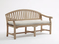 Banc de jardin - Bois-Textile - 150x62x92 cm - Bois naturel-Beige - Style classique à dossier courbé