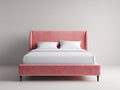 Lit double-Velours-212x168x120 cm-Rose-Moderne