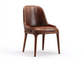 Chaise de salle à manger - similicuir - bois - 58 x 61 x 88 cm - marron cognac - style vintage