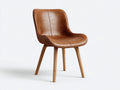 Chaise de salle à manger - similicuir - bois - 51 x 58 x 83 cm - camel - style rétro