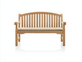 Banc de jardin - Bois-Textile - 120x60x90 cm - Bois naturel-Beige - Style classique à dossier courbé