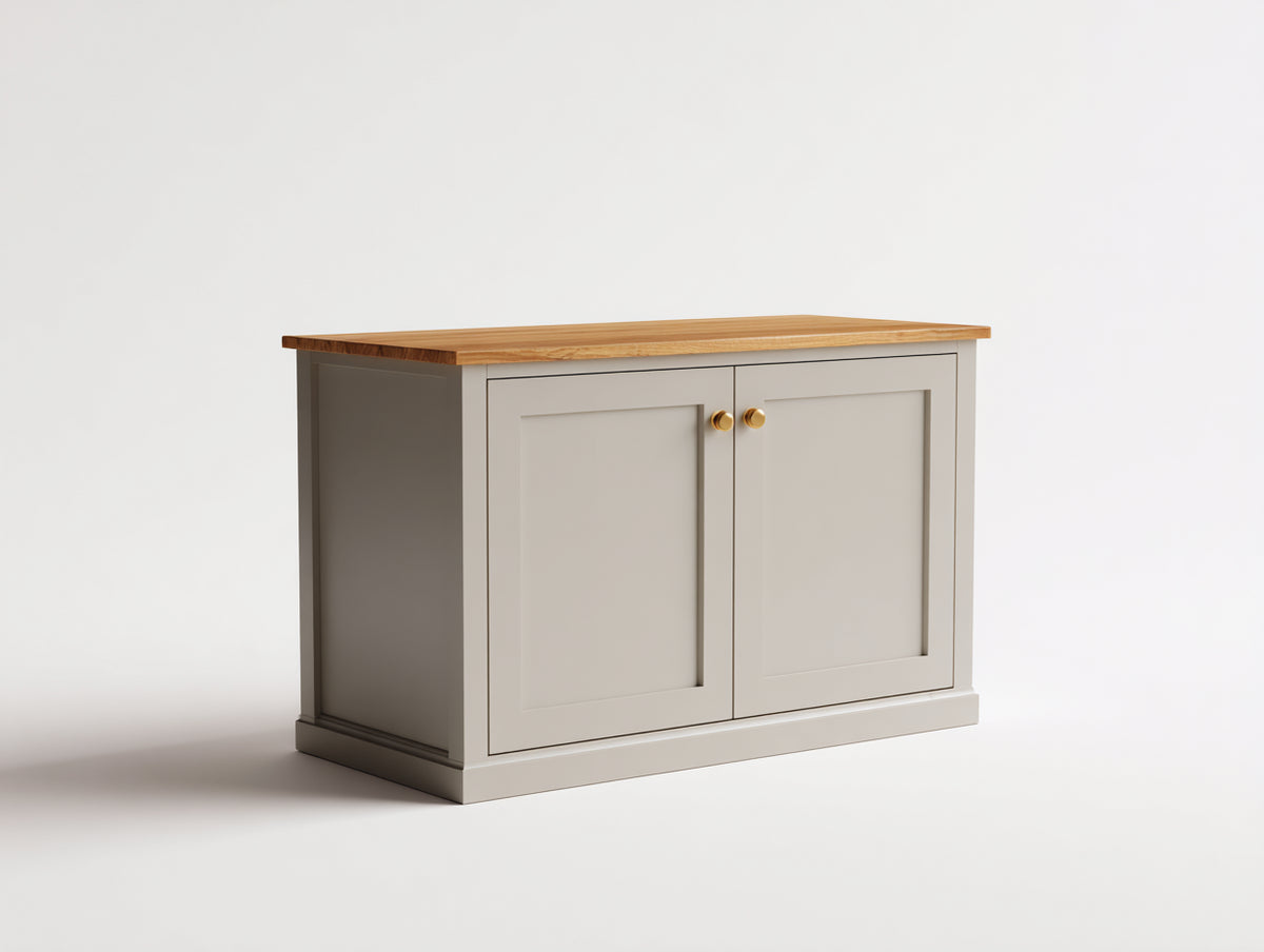 Buffet - Panneaux de bois - 110x45x80 cm - Grège-Bois naturel - Style contemporain