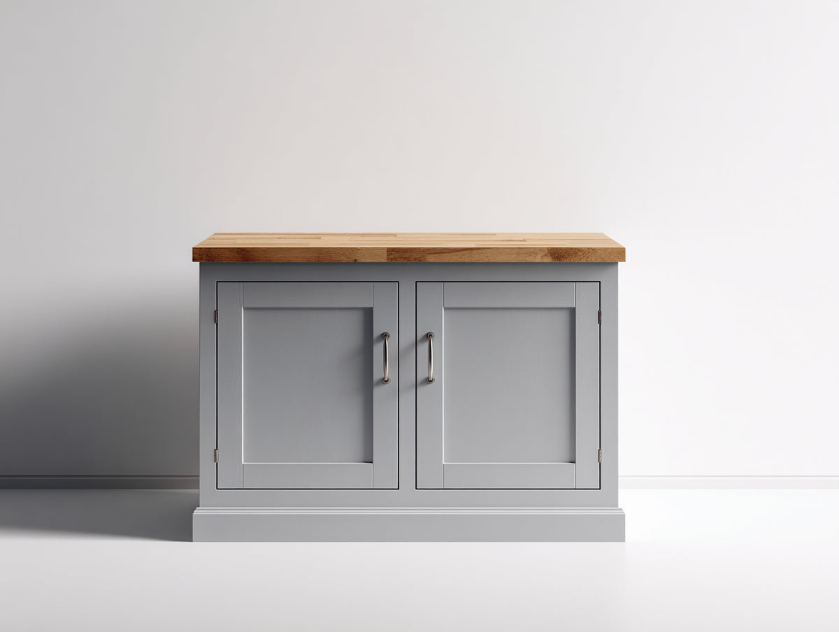 Buffet - Panneaux de bois - 110x45x85 cm - Gris clair-Bois naturel - Style contemporain