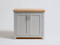Buffet - Panneaux de bois - 90x45x90 cm - Gris clair-Bois naturel - Style moderne