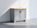 Buffet - Panneaux de bois - 90x45x85 cm - Gris clair-Bois naturel - Style contemporain