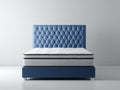 Lit double-Similicuir-205x155x120 cm-Bleu-Moderne